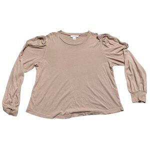 Treasure & Bond Women's Casual Long Sleeve Crewneck Shirt Peach Pink Small